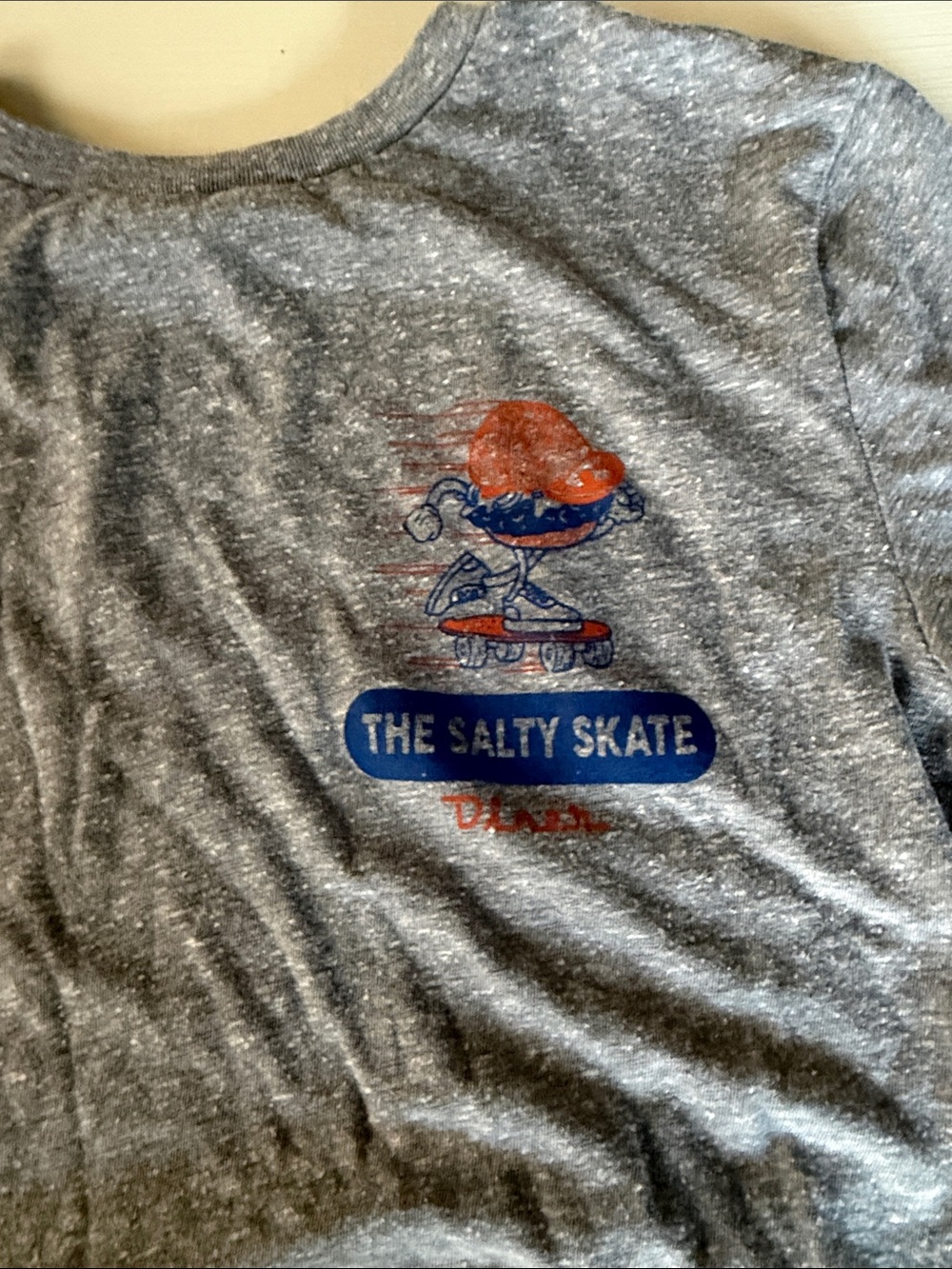 Sonoma Gray Kids T-Shirt with Blue and Orange Skate Graphic